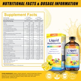 HEALOADING Nutritious Liquid Multivitamin for Women：Liquid Multi Vitamin with Amino Acids Zinc Selenium Mixed Fruit Flavor - Convenient Daily Nutrient Supplement