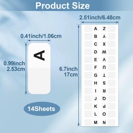 Isslly 14 Sheets White Alphabetical Tab Indexes, Alphabet Book Tabs, Sticky Notes Stickers for Books, Dictionary, Notes, File