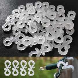 BYSMAH Gutter Hooks for Outdoor Lights, 60Pcs Plastic S Gutter Clips for Hanging Outdoor Christmas String Icicle Curtain Fairy Lights (White)