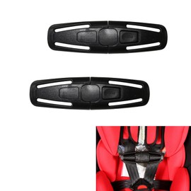 2 Pcs Seat Chest Harness Clip Seat Safety Belt Clip Buckle Lock Stroller Chest Clip Universal Replacement for Baby and Kids Trend,Adjustable Guard (Black)