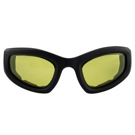 Epoch Eyewear Sport Padded Motorcycle Goggle Black with Yellow Lenses