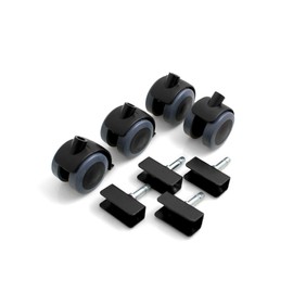 Design61 Universal Furniture Castors with U-Mount 22 mm Rubber Castors Swivel Castors Floor Protection Wheels with Lock Plate Shoes with Pin Pack of 4