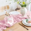 Asee'm 3pcs Cheesecloth Table Runner 120 Inches Blushing Pink Boho