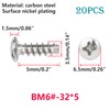 Ctyjia 20 PCS Phillips Pan Head Screws, BM#6-32x5mm Computer Screw,