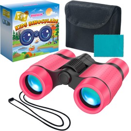 Binoculars Kids, Toys 3-10 Year Old Boy Gifts, Kids Telescope Outdoor Toys for Sports and Outside Play, Educational Learning Toys Gifts for 3 4 5 6 Year Old Boys(Pink)