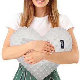 LYMOI Heart Pillow for After Heart Surgery, Heart Surgery Recovery Pillow with Pocket, Chest Pillow After Open Heart Surgery Must Haves Open Heart Surgery Recovery Gifts for Patients Minky Dot (Gray)