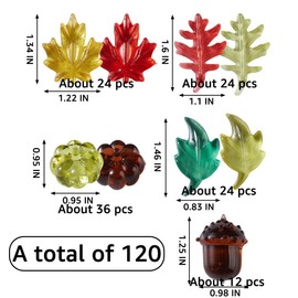 Topeen Thanksgiving Acrylic Holiday Gems 120 Pcs Crystals Gems for Table Scatter, Thanksgiving Party Decoration Favor Vase Filler, (Thanksgiving Gems)