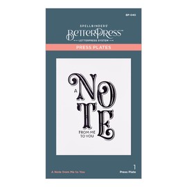 Spellbinders A Note from Me to You Betterpress Plate, Metal, ONE