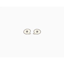 Handmade Hi Speech Bubble Stud Earrings