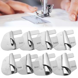 8 Sizes Wide Rolled Hem Pressure Foot Sewing Machine Feet Hemming Machine Hand Sewing Machine Sewing Accessories (7mm-10mm, Piece, 4)