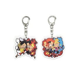 EBTY DREAMS Inc. - Set of 2 One Piec OP Acrylic Keychain Monkey D. Luffy, Portgas D. Ace, Marco The Phoenix v1