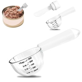 SSyang Hundefutter-Messlöffel, 1 Artikel Tierfutterlöffel, mit Skala 250 ml, Katzen-Nassfutterlöffel, Genaue Messung, für Hunde, Katzen,Reis, Mehl, Sojabohnen und Andere Körner Verwendet Werden(Weiß)