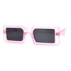 Womens Square Rectangular Retro Vintage Hippie Sunglasses Pink Black