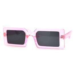 Womens Square Rectangular Retro Vintage Hippie Sunglasses Pink Black
