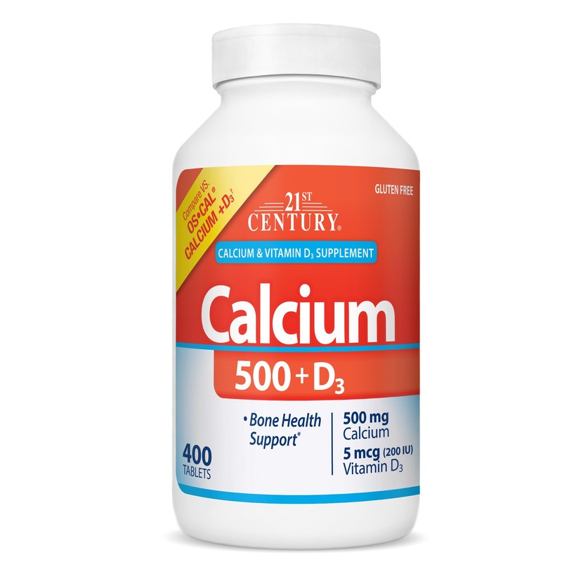 21st Century Calcium 500 Plus D Caplets, 400 Count