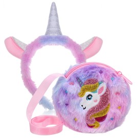 VALICLUD Unicorn Girls Bag Unicorn Bags for Girls Unicorn Headband Purse Coin Purse for Girls Handbag