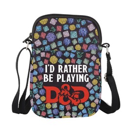 RPG Game Gift I'd Rather Be Playing D&D Makeup Bag D&D Gamer Gift Gaming Lover Gift Travel Zipper Pouch (Playing D D CR EU)