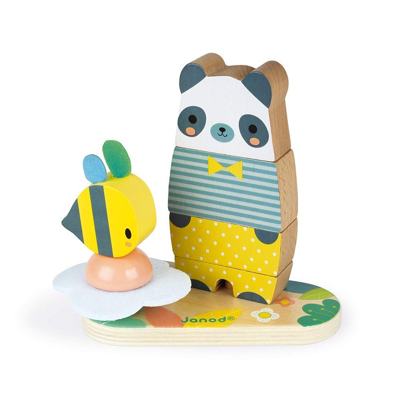 Janod Pure 2-in1 Wood Stackable Bear - 12+ Months -