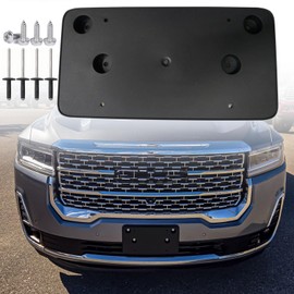 FASTCHE Front License Plate Frame Compatible with 2020 2021 2022 2023 GMC Acadia Front Bumper License Plate Holder Mounting Bracket Cover Replace # 84723652 GM1068234