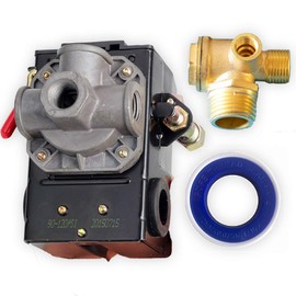Fermore Air Compressor, Pressure Switch, 4 Port Type, Repair, Replacement Part, Check Valve, Sheet Tape (Set of 3)