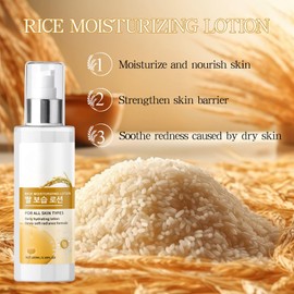 Rice Ceramide Moisturizing Lotion - Korean Skin Care Moisturizer - Face Moisturizer for Dry Skin - Korean Face Lotion for Women - Hydrating Nourishing Fa ce Cream, for All Skin Types