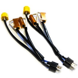 O-NEX H4 9003 Kit de resistencia de carga LED 50 W 8 ohmios Adaptador de arnés de relé de foco para faros delanteros antiparpadeo, decodificador de error y cancelación de advertencia