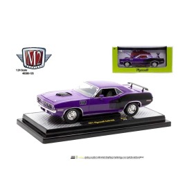 M2 MACHINES 1971 PLYMOUTH CUDA 340 1/24 DIECAST PLUM CRAZY PURPLE 40300 123 A