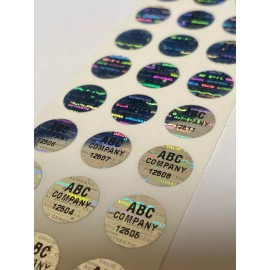 Labelogix 1000 CUSTOM PRINTED .50 INCH ROUND HOLOGRAM LABELS STICKERS SEALS TAMPER VOID