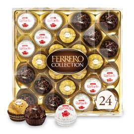 Ferrero Collection, Premium Assorted, Hazelnut, Dark Chocolate and Coconut, 24 Count Holiday Gift Box, 9.1 oz