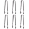 6 Pcs Stainless Steel Mini Serving Tongs Multi-Purpose Small Tongs