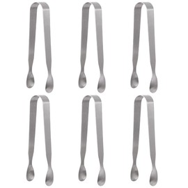 6 Pcs Stainless Steel Mini Serving Tongs Multi-Purpose Small Tongs Ice Sugar Tongs Kitchen Gadgets Tongs for Tea Party, Cafe, Kitchen, Bar, Barbecue, Buffet