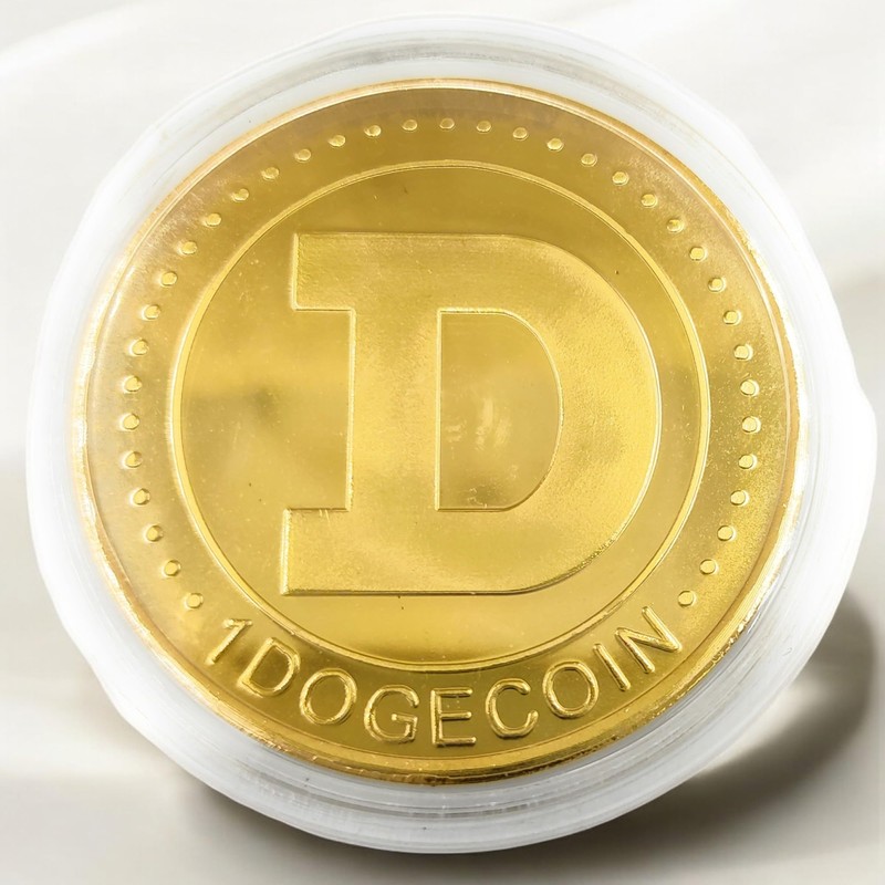 Promotech 24K Gold Plated 45mm Diameter Dogecoin MEMECOIN Coin Collectible