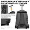 Boavan Rolling Backpack,Wheeled Backpack (Grey)