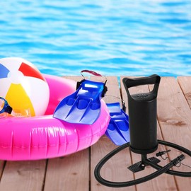 Retoo Air Pump Double Action Pump, Manual Hand Pump with 2 Nozzle Attachments, 2 x 1.2 Litre Pump Power, Hand Air Pump for Pool, Air Mattresses, Black