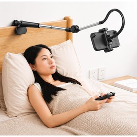 JEMDO Switch 2 Stand, Arm Stand, for Bed, Clamp Type, 360° Rotation, Angle Adjustment, Flexible Arm, Compatible with Tabletops, Horizontal, Vertical, Gaming, Smartphones, Tablets, Stable Fixed