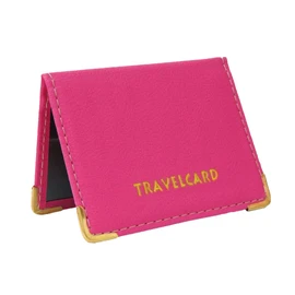 AKH® Bus Pass Wallet Credit Travel Rail ID Holder for Oyster Card Lot Leather Wallet UK (Pink)