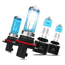 QIPEIZSP Fit For Dodge Stratus 2001 2002 2003 2004 2005 Halogen Headlight Bulbs Front Bulb Bright Light Halogens Combo,9007 High/Low Beam Halogen Headlights&881 Fog Lights,Pack of 4