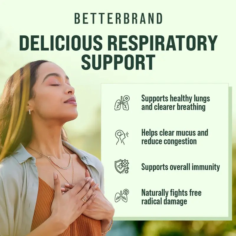 Mullein Lung Detox Gummies for Respiratory Health Pear Flavored Chewable