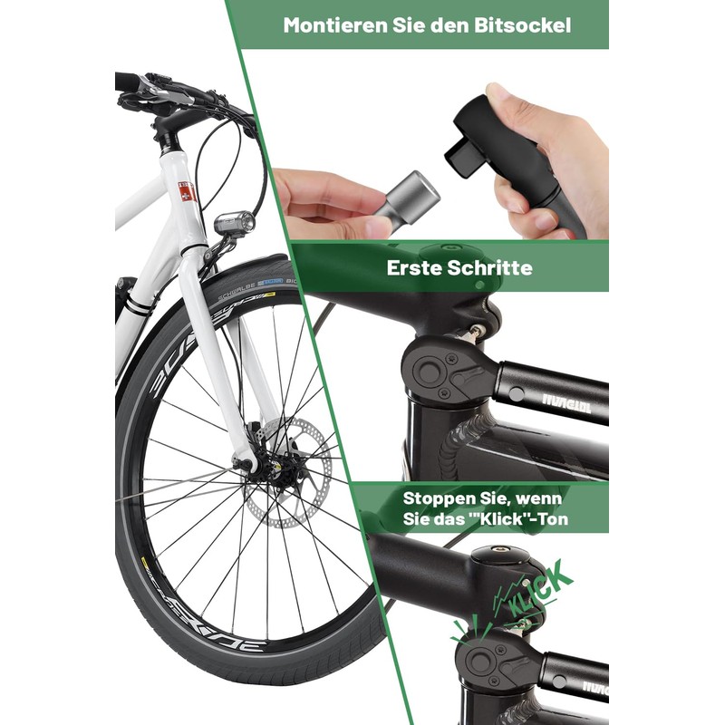 LLAVETOR Bicycle Torque Wrench 1/4 Inch, 5-25 Nm Torque Wrench