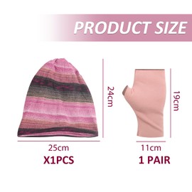 LSYYSL 1 Warm Toe Hat And 1 Pair Of Warm Open-Toe Gloves, Winter Warmth Supplies, Elastic Windproof Hood, Soft Knitted Hat