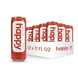 happy coffee canned caramel latte, 11 oz. cans, 12 pack, notes of marshmallow & comfort, 100% arabica beans, no artificial flavors or sweeteners