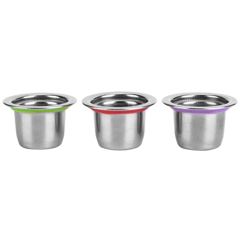 3Pcs/Set Coffee Capsule Reusable Pod Stainless Steel Refillable Filter 30x22x20mm