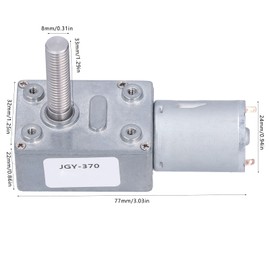 JGY-370 Industrial Drive Worm Gear Motor M8 Threaded Shaft Slow Motor Self-Locking Motor (DC12V 90RPM)