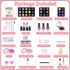 Hollyhi 59Pcs Kids Makeup Kit for Girl, Washable Play Makeup