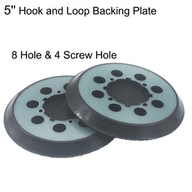 JUNLIXN 3 Pcs 5" Foam Sanding Pads + 2 Pcs 8 Hole Hook and Loop Backing Plates with 4 Screw Hole for Orbital Sander Tools (Pack of 5)