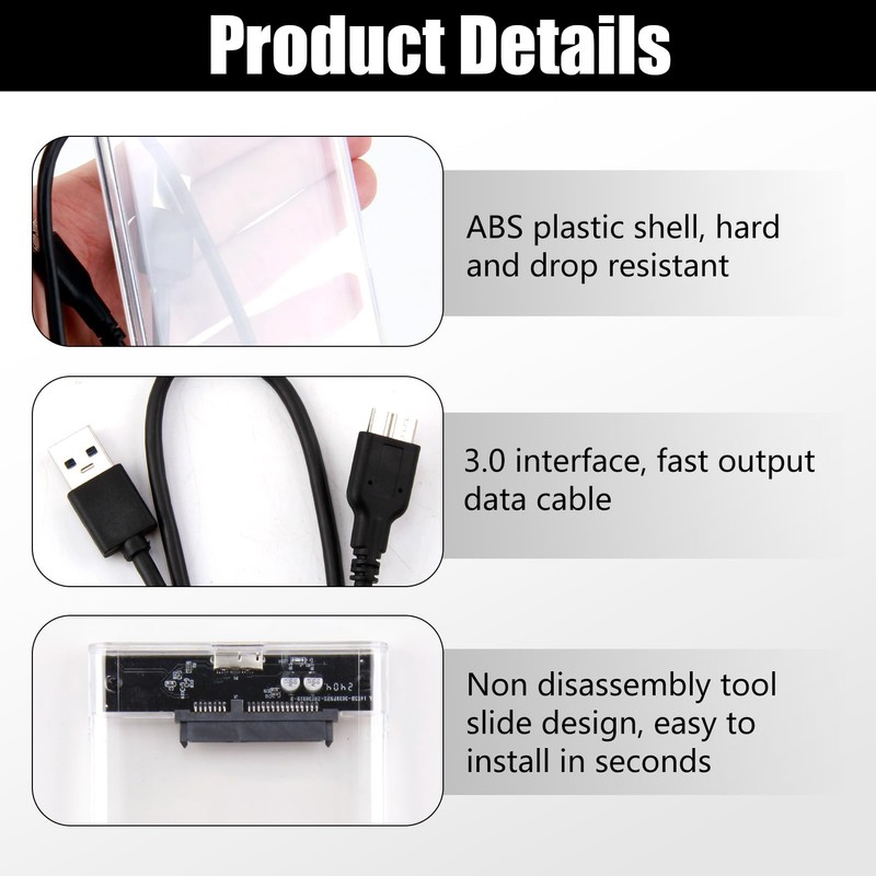 2.5 Inch Hard Drive Enclosure, USB 3.0 to SATA III