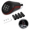 ZynoMUCH Car Gear Shift Knob 5 Speed, Universal Leather Gear
