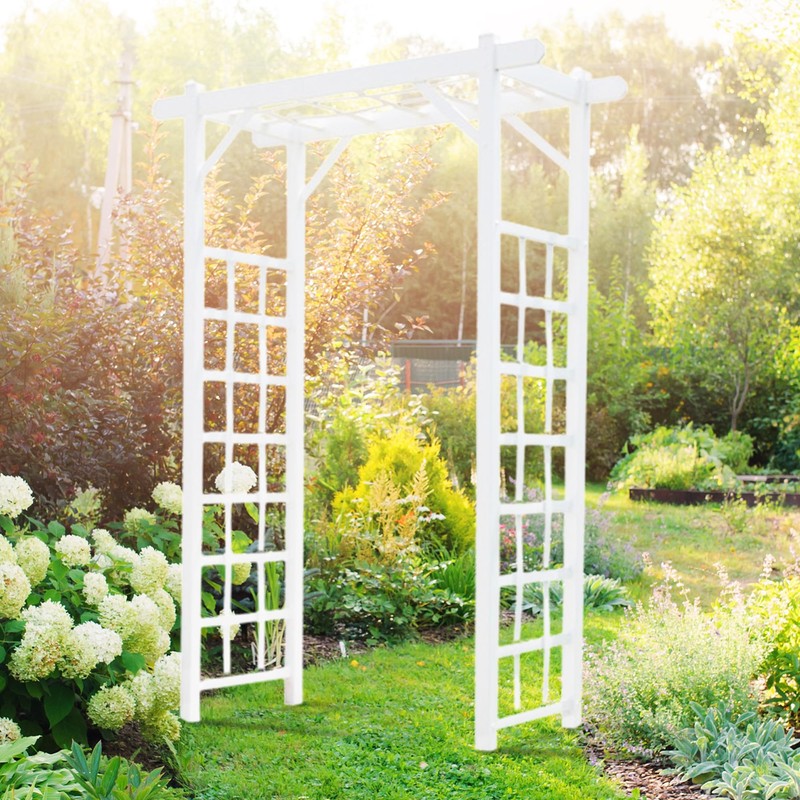 Dura-Trel Elmwood Arbor, Vinyl Garden Archway for Outdoors, 57" x