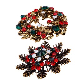 FOMIYES 2pcs Retro Christmas Snowflake Brooch Pins Elegant Breastpin Decoration for Holiday Parties Durable Material Stylish Accessories for Christmas Dress Up and Stage Performances