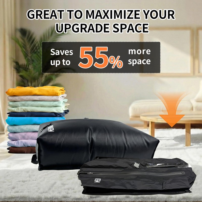 Vacuum Bags for Travel Luggage with Wireless Pump, Compression Bags